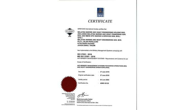 MHB is now ISO 37001:2016 certified